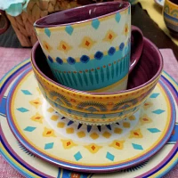 Elama Puesta De Sol 16-pc. Stoneware Dinnerware Set