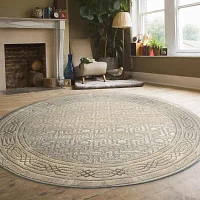 Radici Davide Bordered Indoor Round Area Rug