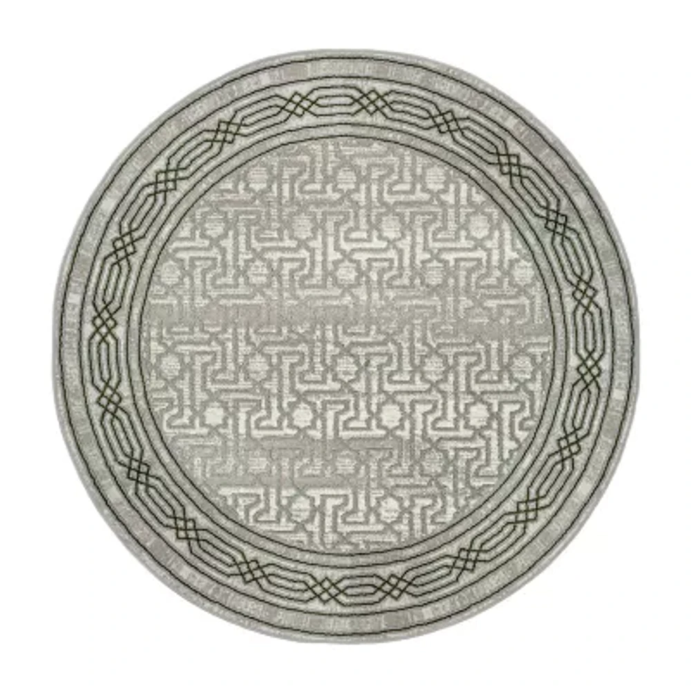 Radici Davide Bordered Indoor Round Area Rug
