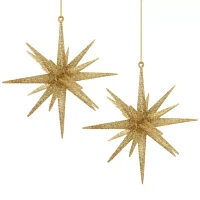 North Pole Trading Co. Gold Smaller Starburst Set 2-pc. Christmas Ornament