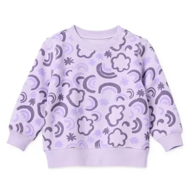 Okie Dokie Baby Girls Crew Neck Long Sleeve Fleece Sweatshirt