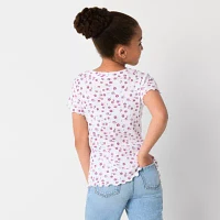 Thereabouts Little & Big Girls Rib Scoop Neck Short Sleeve T-Shirt