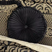 Queen Street Blythe Black & Gold Round Throw Pillow