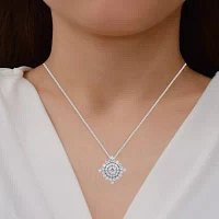 Womens 1/2 CT. T.W. Lab Grown White Diamond 10K White Gold 18 Inch Pendant Necklace