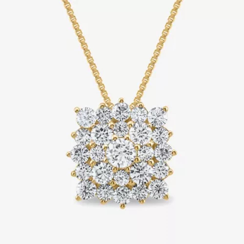 Womens / CT. T.W. Lab Grown White Diamond 10K Gold Inch Pendant Necklace