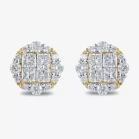 1 CT. T.W. Lab Grown White Diamond 10K Gold 8.5mm Stud Earrings