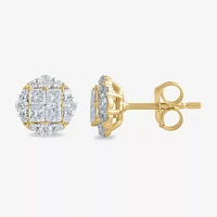 1 CT. T.W. Lab Grown White Diamond 10K Gold 8.5mm Stud Earrings
