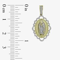 Lady Of Guadalupe Mens 1/5 CT. Natural White Diamond 10K Gold Pendant