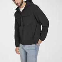 Levi's Mens Water Resistant Wind Hooded Midweight Raincoat