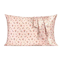 Kitsch Satin Pillowcase- Cherry Print Face Pillow Cover