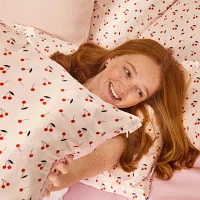 Kitsch Satin Pillowcase- Cherry Print Face Pillow Cover
