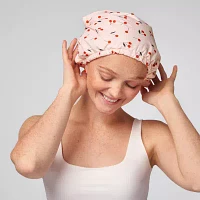 Kitsch Satin-Lined Flexi Shower Cap- Cherry Print