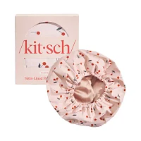 Kitsch Satin-Lined Flexi Shower Cap- Cherry Print
