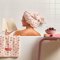 Kitsch Satin-Lined Flexi Shower Cap- Cherry Print