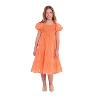 Bonnie Jean Big Girls Short Sleeve Puffed Fit + Flare Dress
