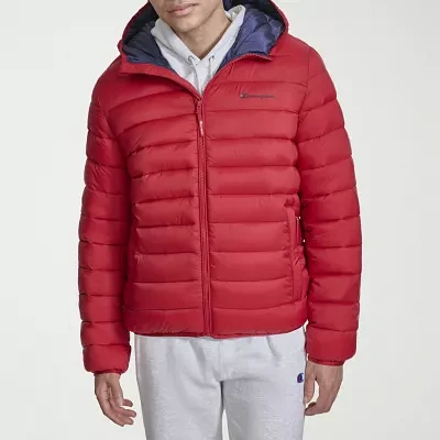 Champion Mens Water Resistant Wind Hooded Midweight Puffer Jacket