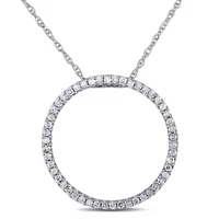 Womens / CT. T.W. Natural White Diamond 10K Gold Circle Pendant Necklace