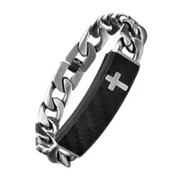 Stainless Steel 8 1/2 Inch Curb Chain Bracelet