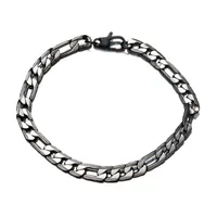 Stainless Steel 8 1/2 Inch Figaro Chain Bracelet