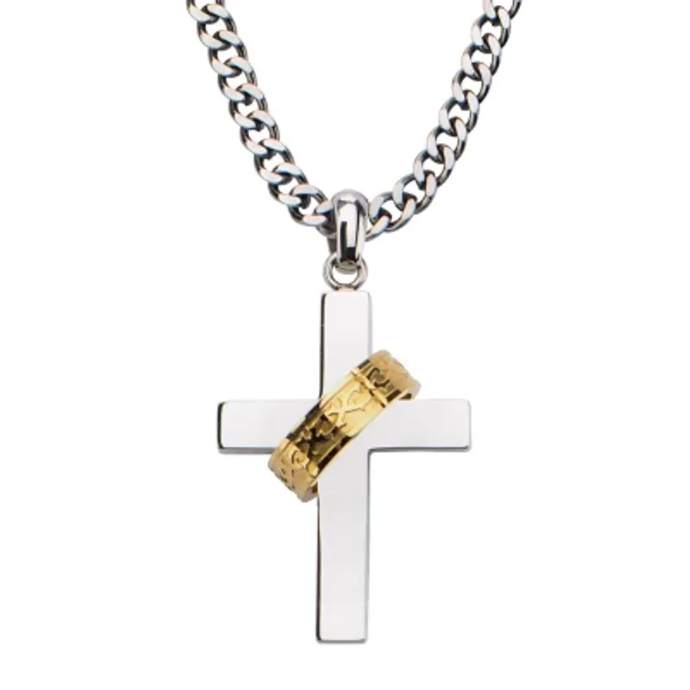 Mens Stainless Steel Anchor Mariner Cross Pendant - JCPenney