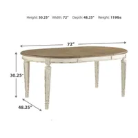 Signature Design by Ashley® Realyn Oval Wood-Top Dining Table