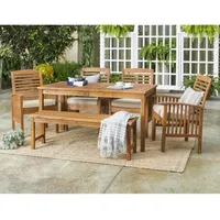 Willard Collection 6-pc. Weather Resistant Rectangular Dining Set