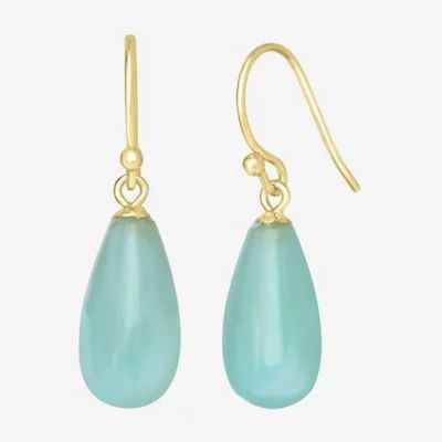 Sparkle Allure 14K Gold Over Brass Drop Earrings