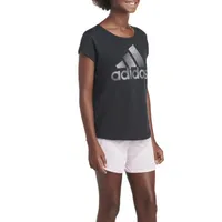 adidas Big Girls Mid Rise Pull-On Short