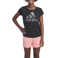 adidas Big Girls Mid Rise Pull-On Short