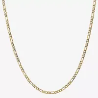 14K Gold Inch Semisolid Figaro Chain Necklace