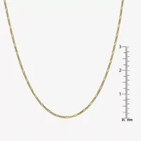 10K Gold Inch Solid Figaro Chain Necklace