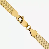 10K Gold Inch Solid Herringbone Chain Necklace