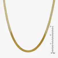 10K Gold Inch Solid Herringbone Chain Necklace