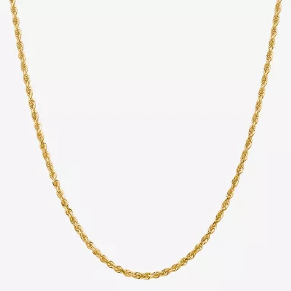 14K Gold 24 Inch Solid Rope Chain Necklace