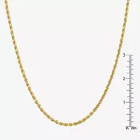 10K Gold Inch Solid Rope Chain Necklace