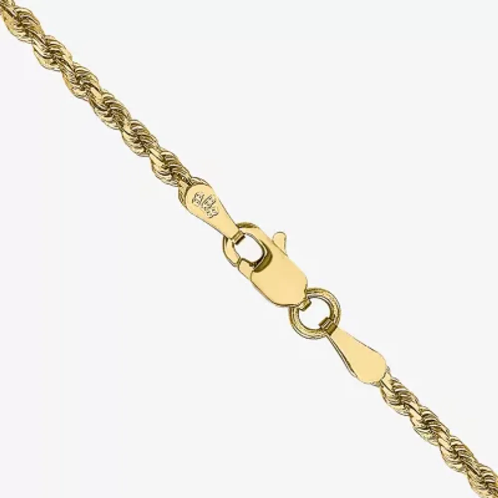 10K Gold Solid Rope Chain Necklace