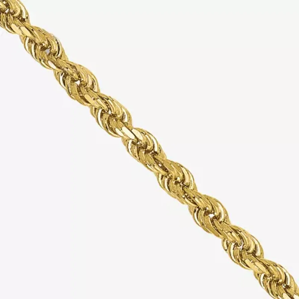 10K Gold Solid Rope Chain Necklace