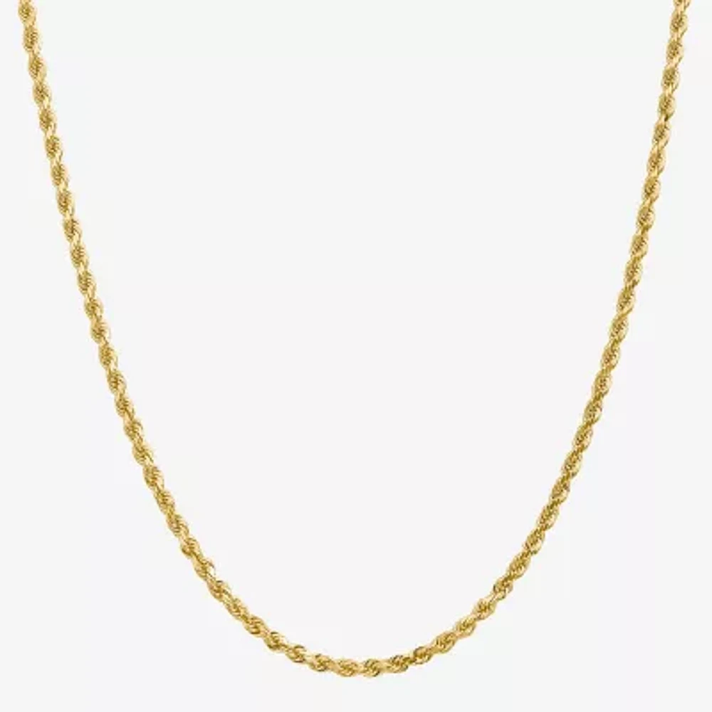10K Gold Solid Rope Chain Necklace