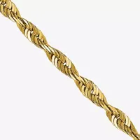 14K Gold 24 Inch Hollow Rope Chain Necklace