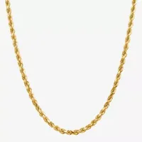 10K Gold Solid Rope Chain Necklace