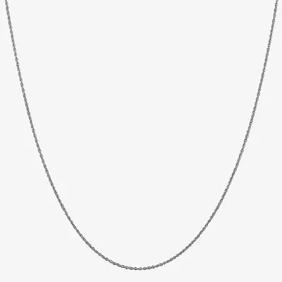 14K White Gold Solid Rope Chain Necklace