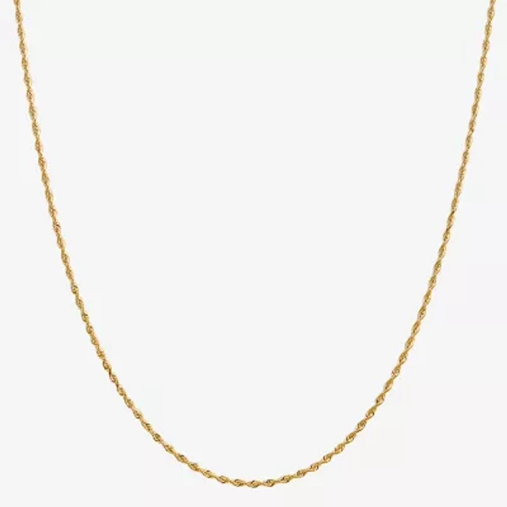 14K Gold Solid Rope Chain Necklace