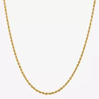 14K Gold Solid Rope Chain Necklace