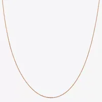 14K Rose Gold 16 Inch Solid Cable Chain Necklace