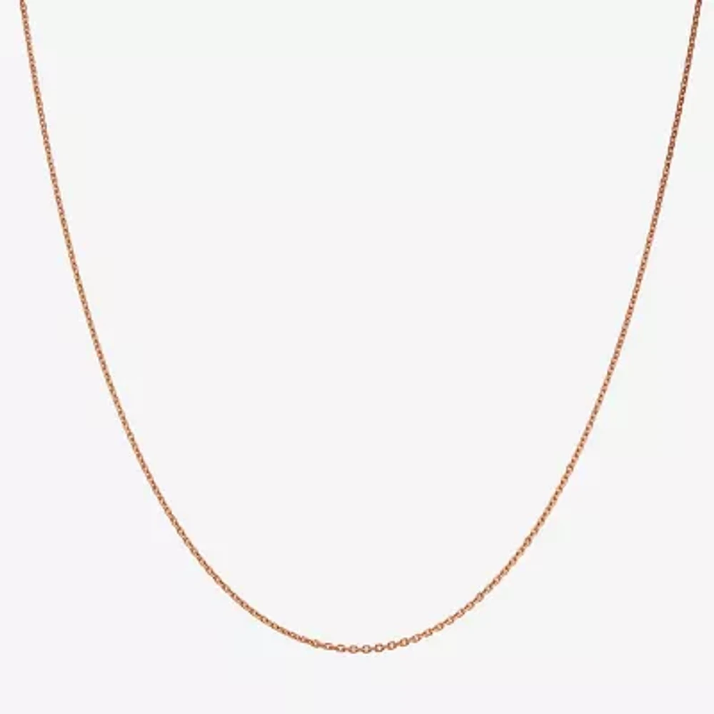 14K Rose Gold 16 Inch Solid Cable Chain Necklace