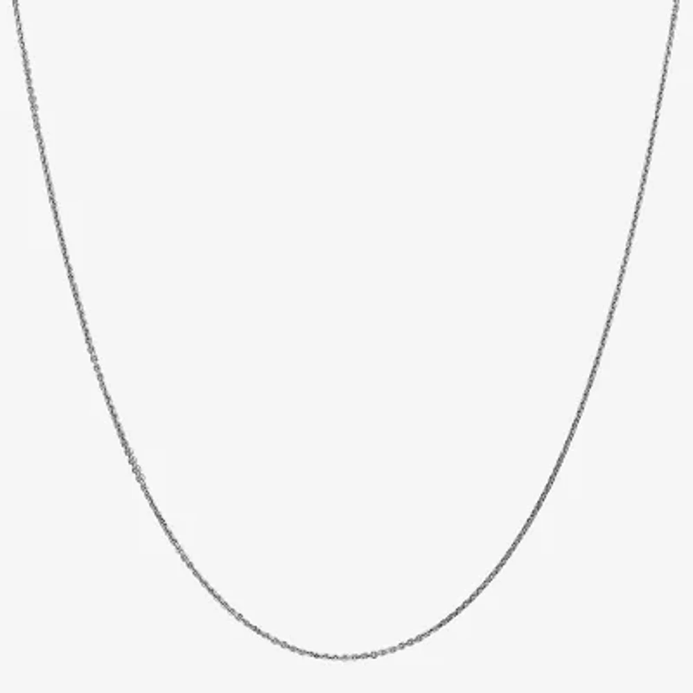 10K White Gold Solid Cable Chain Necklace