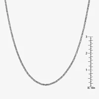 14K White Gold 24 Inch Solid Byzantine Chain Necklace