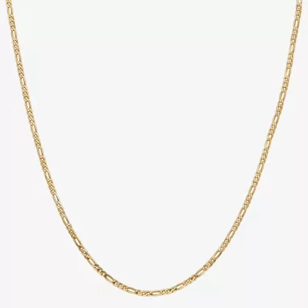 14K Gold 16 Inch Solid Figaro Chain Necklace