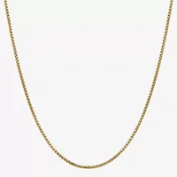 14K Gold Inch Hollow Box Chain Necklace