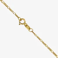 10K Gold 16-24" Solid Figaro Chain Necklace